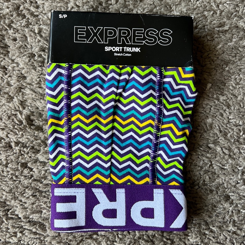 Express Stripped Sport Trunks Size S